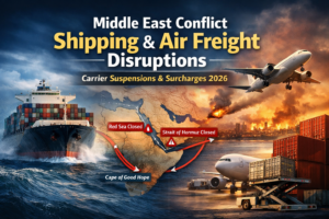 Middle East Conflict Shipping & Air Freight Disruptions | Carrier Suspensions & Surcharges 2026
